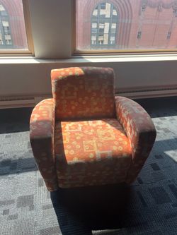 Orange Patterned Comfy Chair