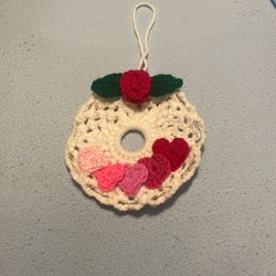 Homemade Crocheted Wreaths, Angels And Light Strings