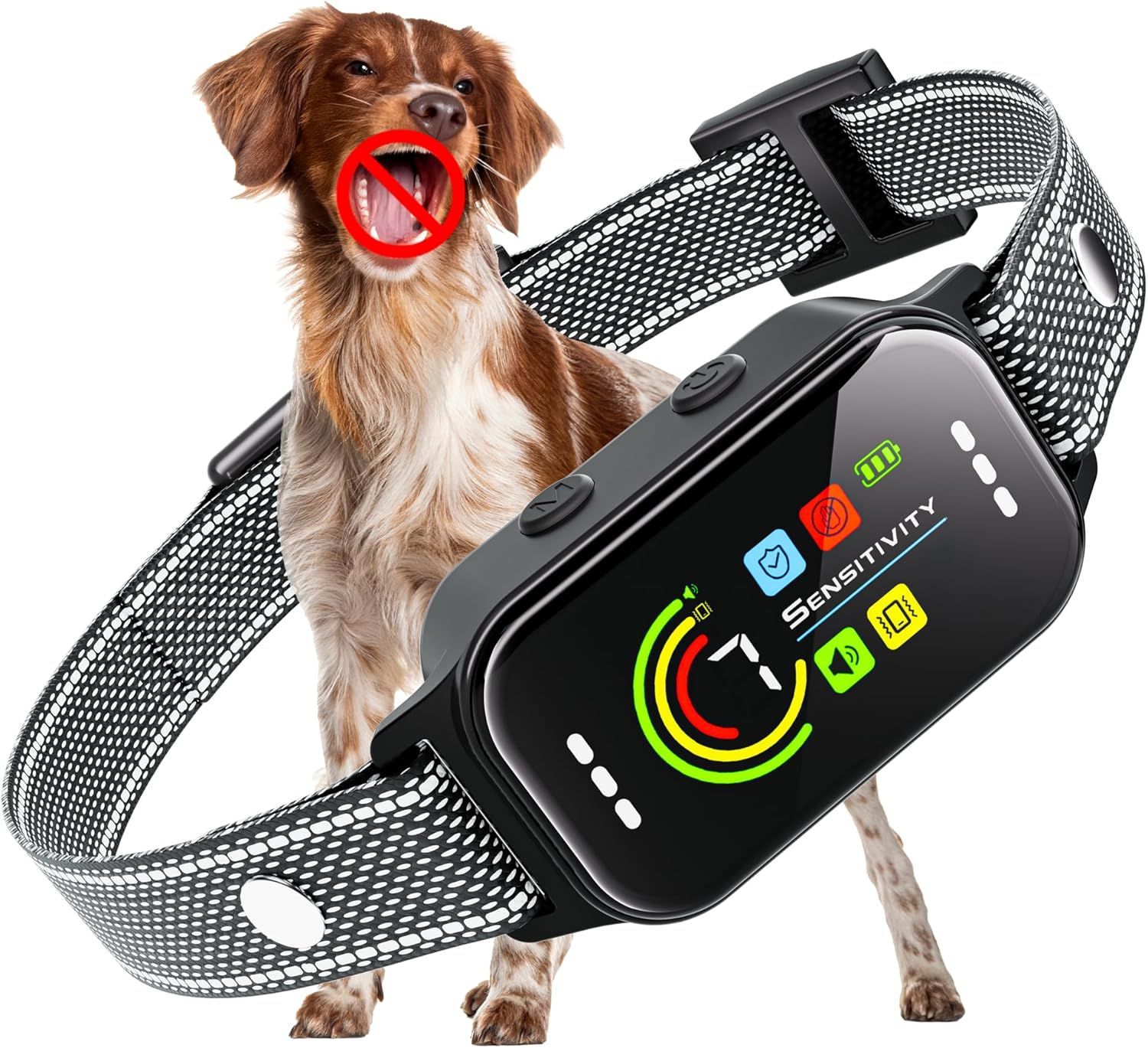 Dog Bark Collar,Bark Collar for Large Medium Small Dogs, Rechargeable Smart Bark Collar, Anti Barking Training Collar with 7-Level Sensitivity + 5 Saf