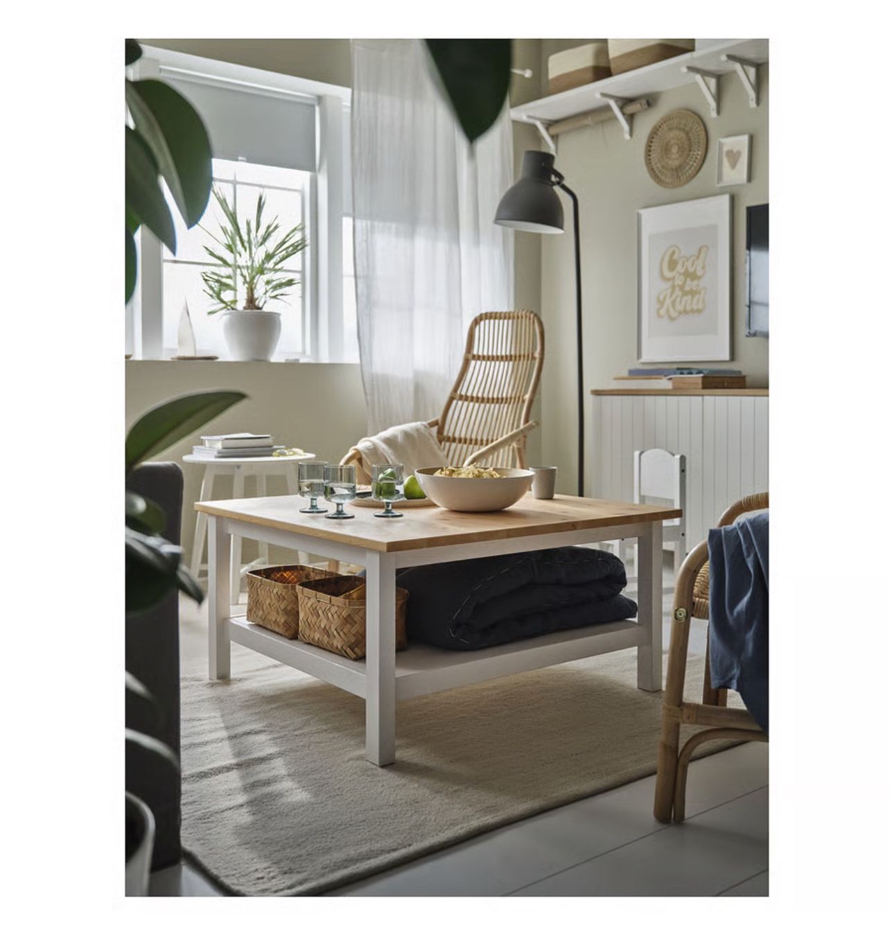 IKEA HEMNES Coffee Table - White Stain/Light Brown - Like New - $150