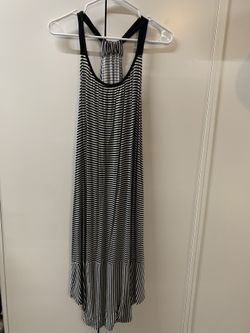 Midi Black And White Stripped Dress