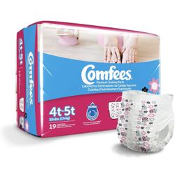 10 Pack Comfees Toddler Training Paints Size 4T to 5T 19 Diapers