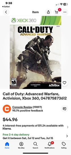 Used Xbox 360 Call Of Duty Game 
