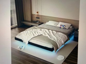 Brand new KING floating bed frame with charging port