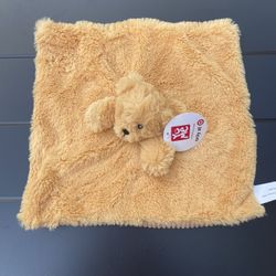 YuMe Toys Teddy Bear Security Blanket Lovey Rattle Corduroy Plush new