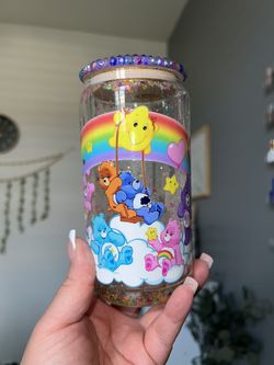 16 Oz Libby Snow Globe Glass Can (care Bears)