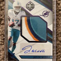 2021 Panini Limited Miami Dolphins Rookie Jaylen Waddle RPA /25 QUAD COLOR PATCH