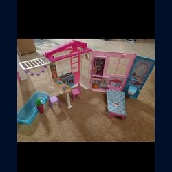Barbie Doll House With Handles $20