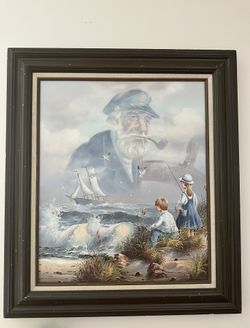 Original Kenneth Suess “Sea Captain” nautical oil painting