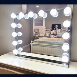 New Hollywood Style XL Frameless Makeup Vanity Mirror with 14 LED Dimmable Bulbs 