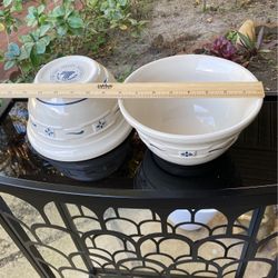 Pair Of Longaberger  8” Pottery Mixing Bowls