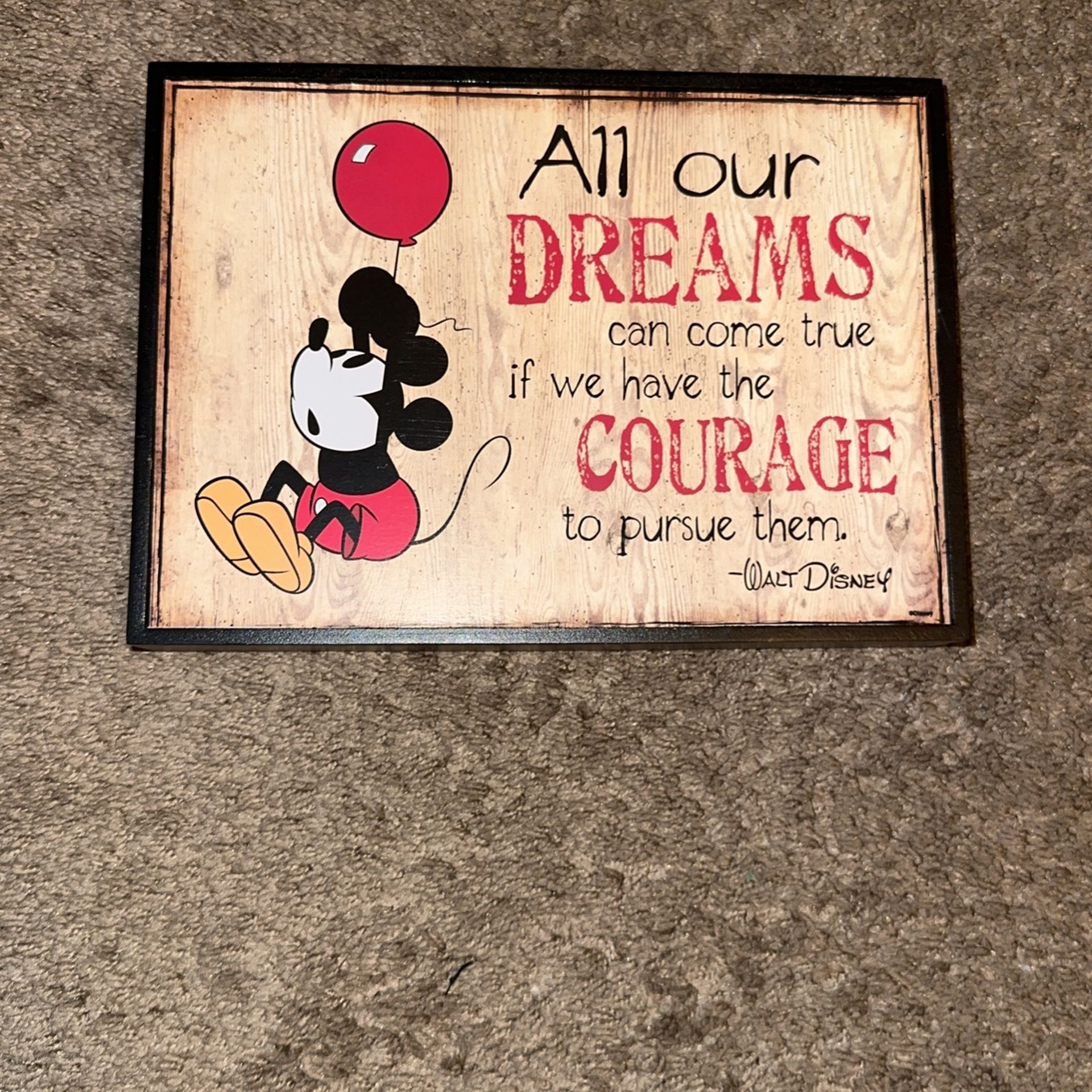 Mickey Mouse Home Decor Sign Walt Disney New