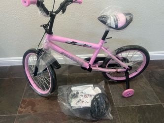 Brand new 18 Inch Kids Bike with Training Wheels, Adjustable Seat, Carbon Steel Frame, Dual Brakes, Anti-Slip Wheels, Easy Assembly Yout