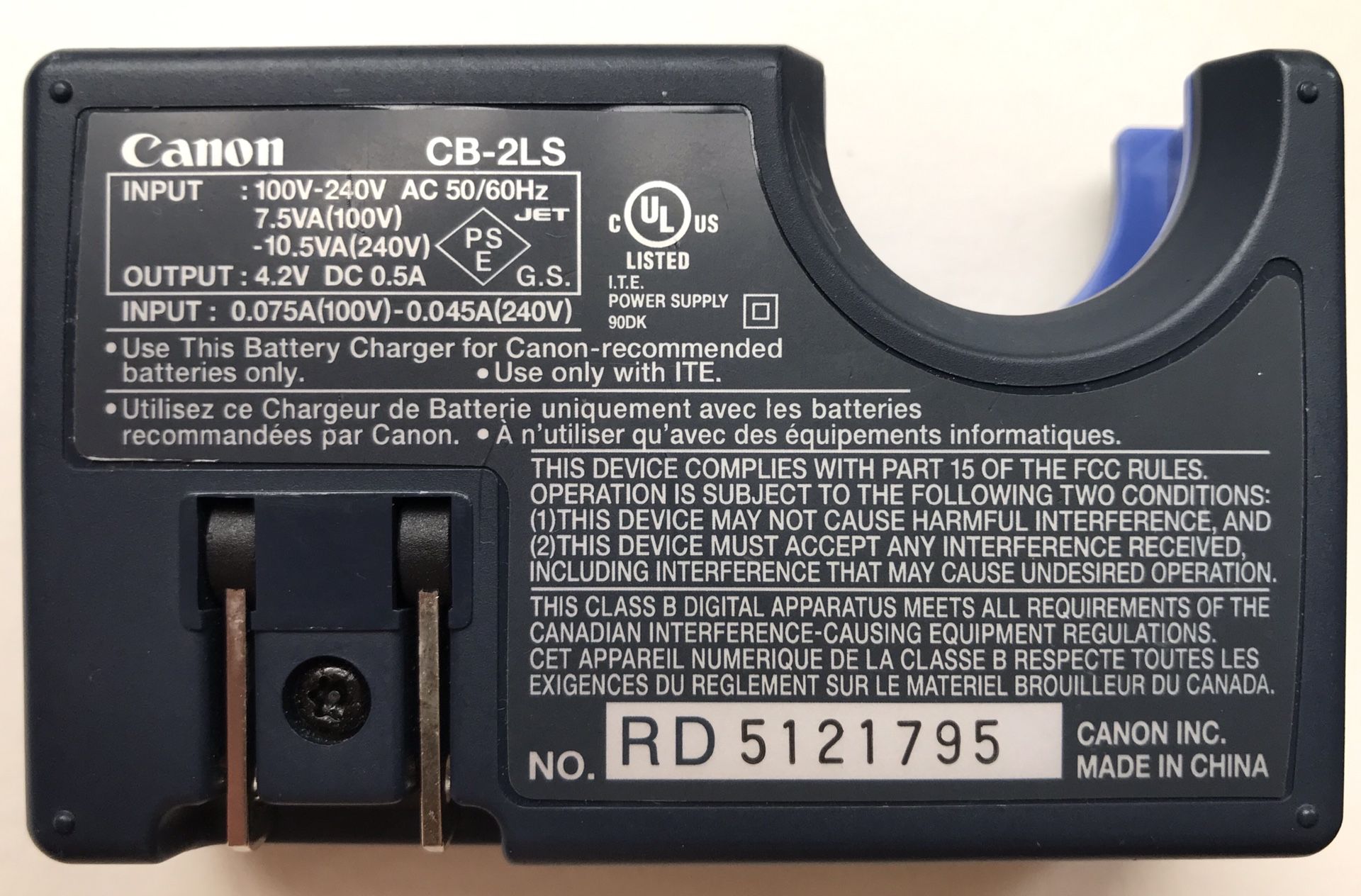 Canon CB-2LS Camera Battery Charger