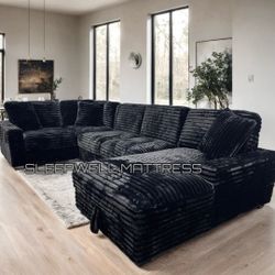 New Large Black Sectional 