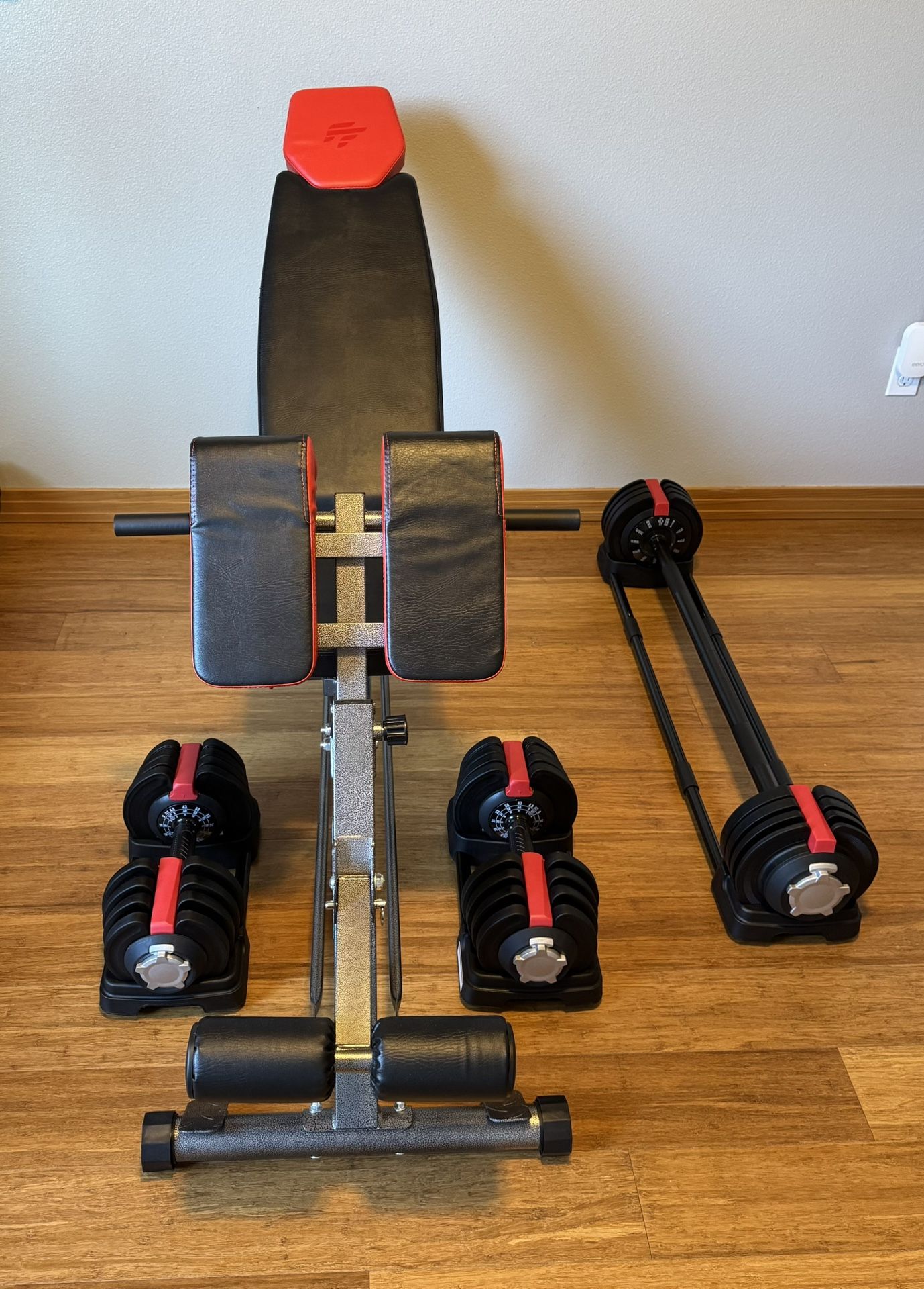 Workout Bench + Adjustable Dumbbell - Barbell Set $400