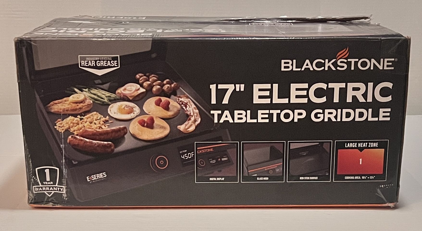 Blackstone E-Series 17" Electric Tabletop Griddle with Hood, Black