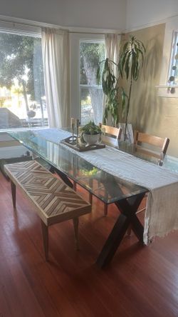 Large Glass Dining Table
