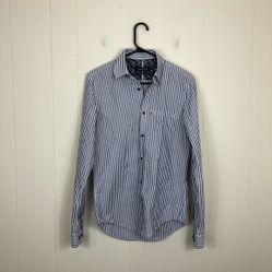 Zara Man Striped Slim Fit Button Down Sz S