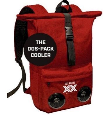 Official Dos Equis Insulated Cooler Backpack with Built-in Bluetooth Speakers - NEW