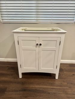 30” White Bathroom Vanity Pre-owned - No Countertop or Sink - Need it Gone Soon