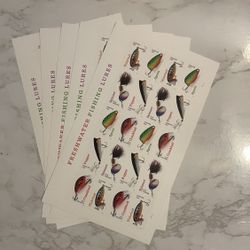 Fresh Water Fishing Lures Forever Stamps Five Sheets 