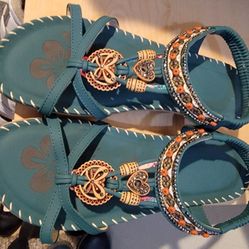 Gently Used Green Sandals