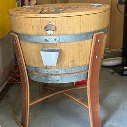 Whiskey barrel, Harley Davidson ice chest