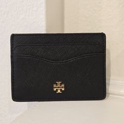 Brand New Tory Burch Black Leather Emerson Slim Wallet
