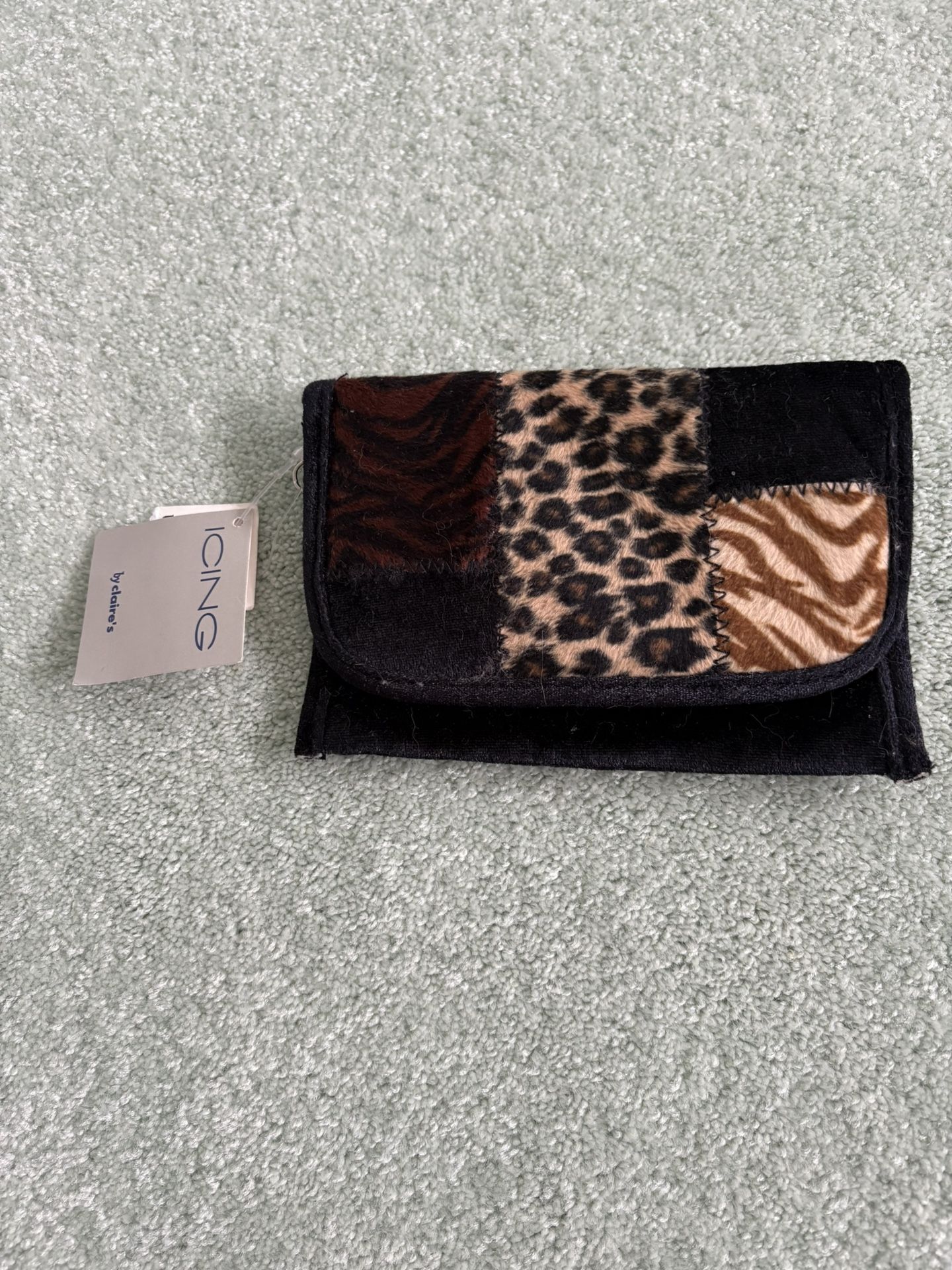 Claire’s Woman’s Icing, Patchwork Animal Print Wallet, Or Clutch