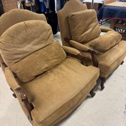 Pair Of Hickory White Vintage Accent Chairs - Excellent Condition - Originally $2900