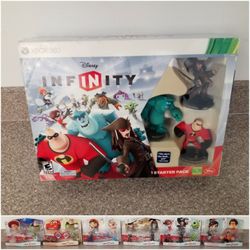DISNEY INFINITY 1.0 STARTER SET XBOX 360 + LOT OF 6 DISNEY INFINITY PLAYSETS NEW