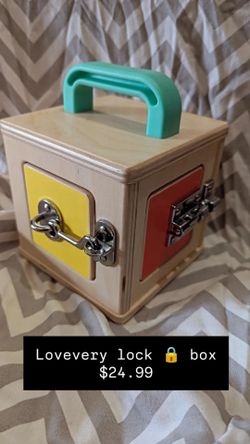 Lovevery lock latch box wood wooden toy