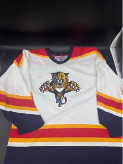 Vintage 90`s Florida Panthers White CCM NHL Hockey Jersey Men`s Size L
