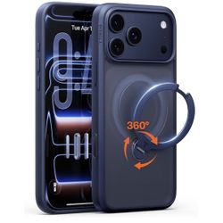 TORRAS Ostand Q3 Spin for iPhone 17 Pro Case, Deep Blue