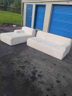 Boneless sofa white couch sectional - delivery available