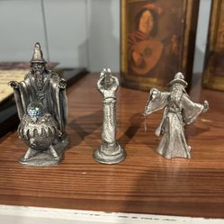 Wizard Set Of 3 Made Of Pewter 