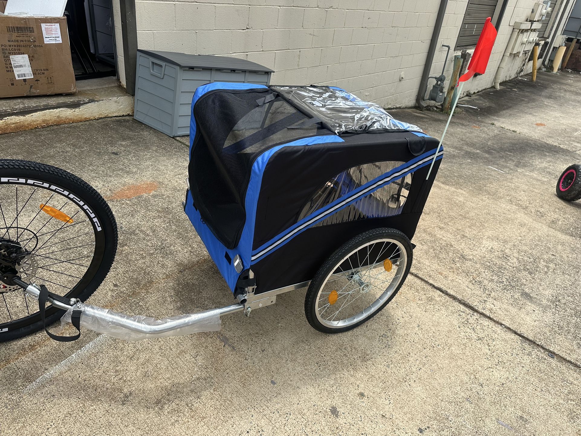 Dog Bike Trailer Small ,medium Breed,Universal Dog Trailer for Bike,Quick Release Wheel,Washable Non-Slip Lining,D-Ring Leash, 20”Air-Filled Tires,War