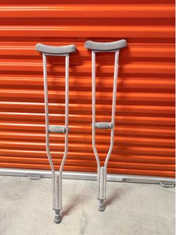 2 aluminum crutches