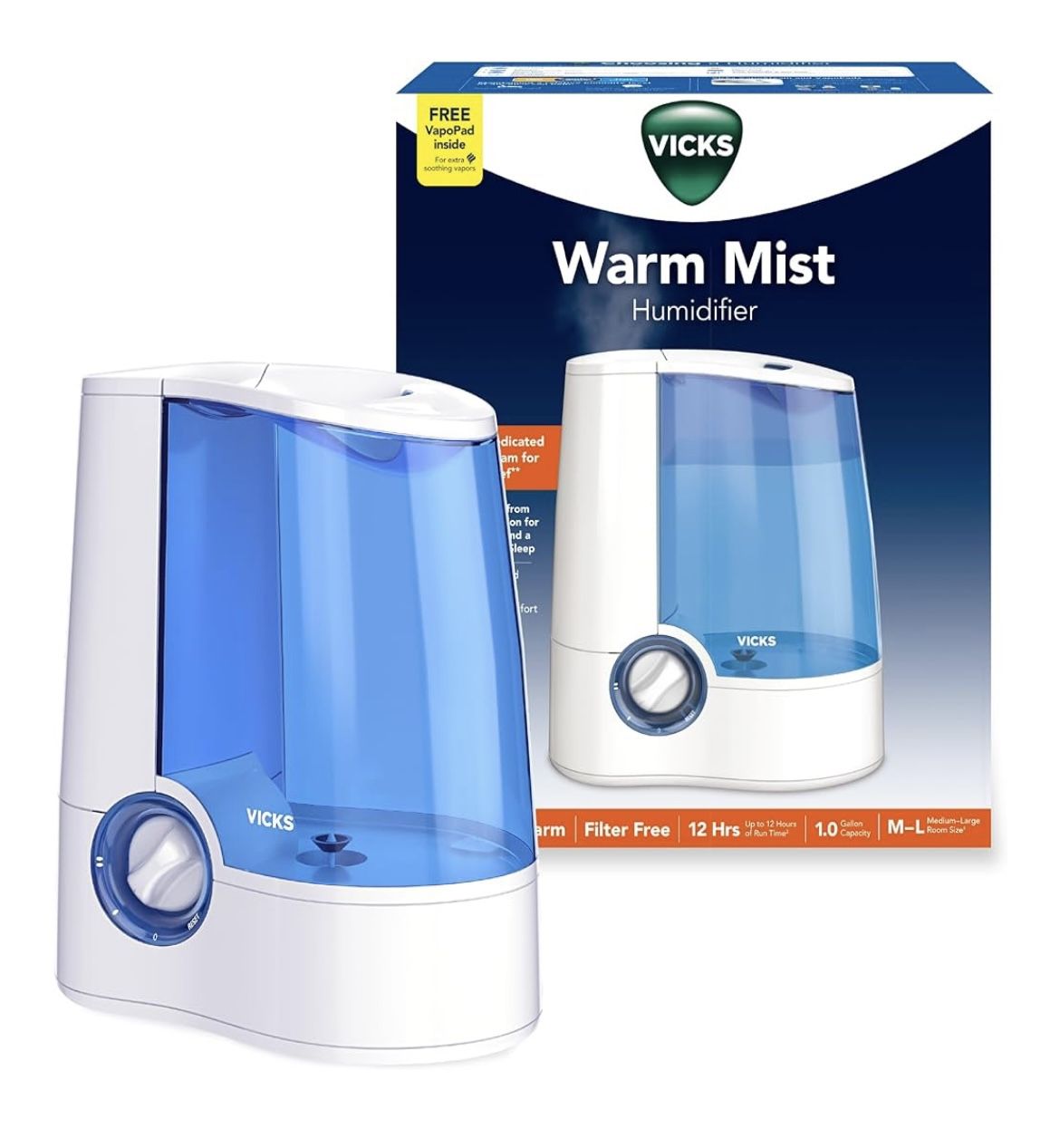 Vicks Warm Mist Humidifier - Air Humidifier for Any Part In Home