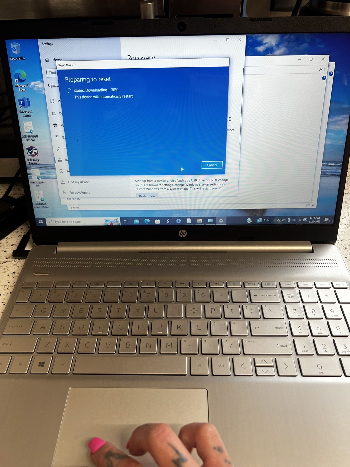 15 1/2 Inch HP Laptop