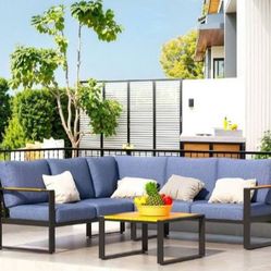 Aluminum Patio Set 5-in Thick Cushions Outdoor Patio Furniture Aluminum Patio Couch Aluminum Outdoor Furniture Brand New In The Box 🆕🚚🆕