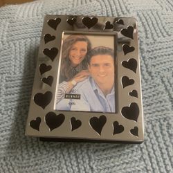82 Slot Photo Album Silver With Hearts 4” X 6”