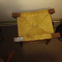 Wicker & Wood Sitting Stool