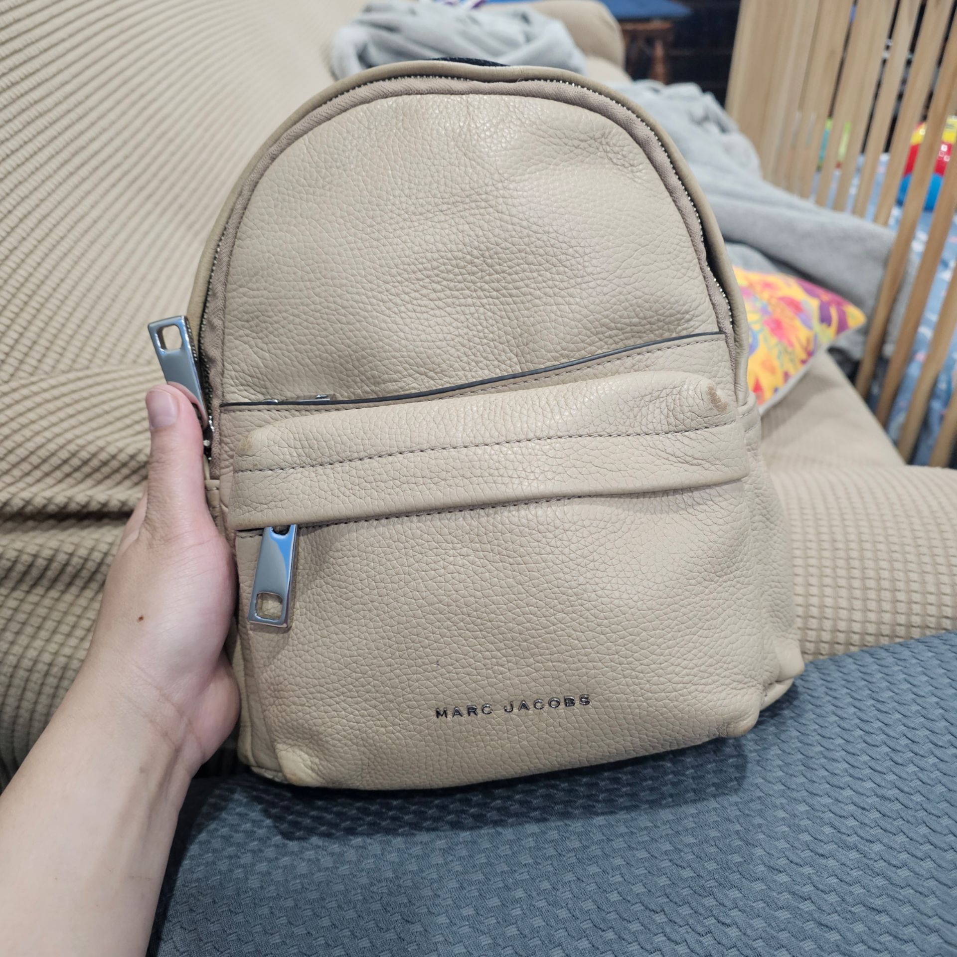 MARC JACOB'S PEBLLED LEATHER MINI BACKPACK PURSE