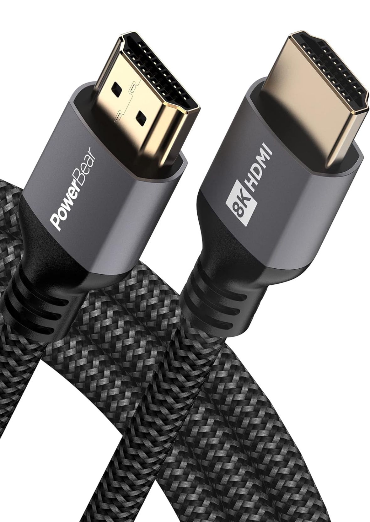 2 Pack PowerBear 8K@60Hz HDMI 2.1 Cable 6 ft | 48Gbps Ultra High Speed 4K@120Hz