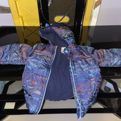 Little Me Boys Dinosaur Insulated Winter Coat Sz 12 Months