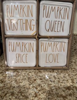 Rae Dunn pumpkin coasters