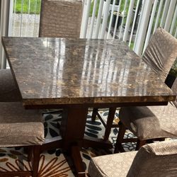 Awesome Granite Stone 🪨 Square Dining Table & 6 Chairs 🪑!!