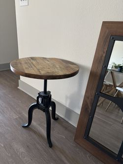  Industrial Solid Wood Side Table – Rustic Modern Style